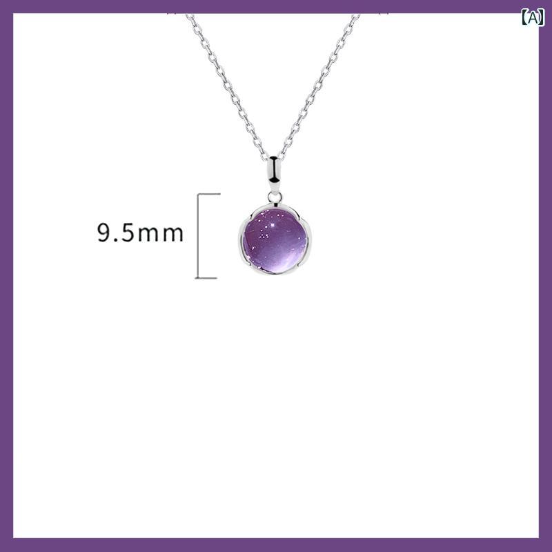 ネックレス レディース ジュエリー デイタイム コレクションの アメジストネックレス ペンダント 高級 スター リング シルバーアクセサリー レディース ガールフレンドの 誕生日 プレゼント ジュエリー