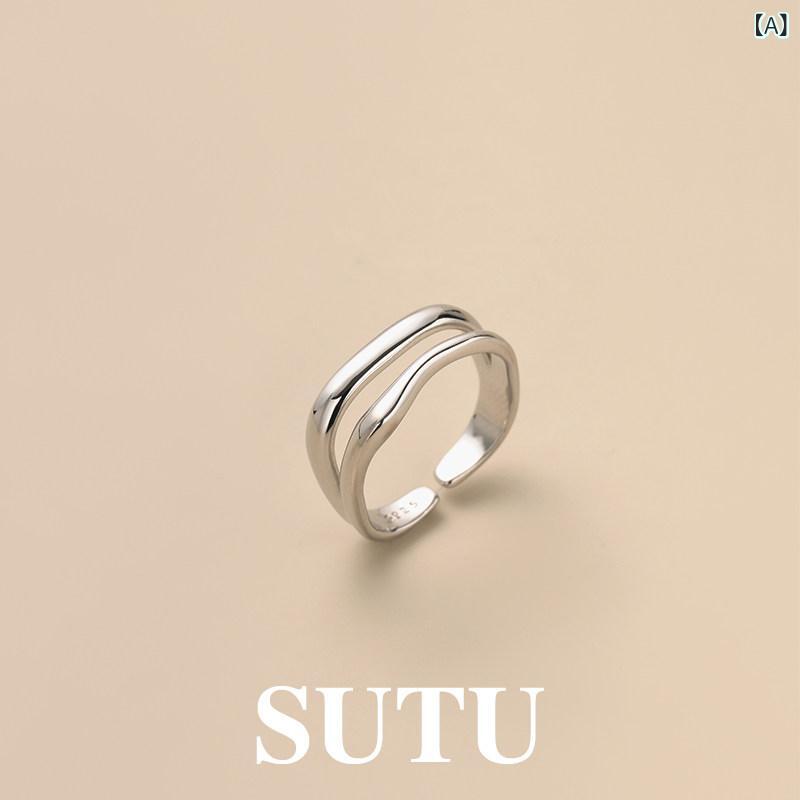 ピンキーリング 指輪 レディース Sutu sutu リング s 925 シルバー プレーンリング スター テール ハイエンド シンプル 中指 人差し指 リングジュエリー