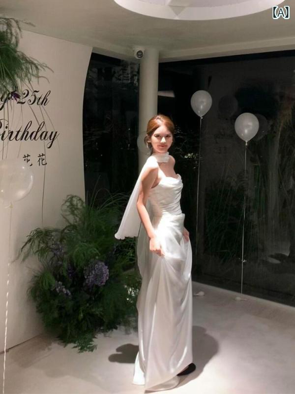ドレス パーティードレス レディース 結婚 登録用の 白い ウェディングドレス 高級 美しい 淑女 風 誕生日 パティ 小さい ドレス
