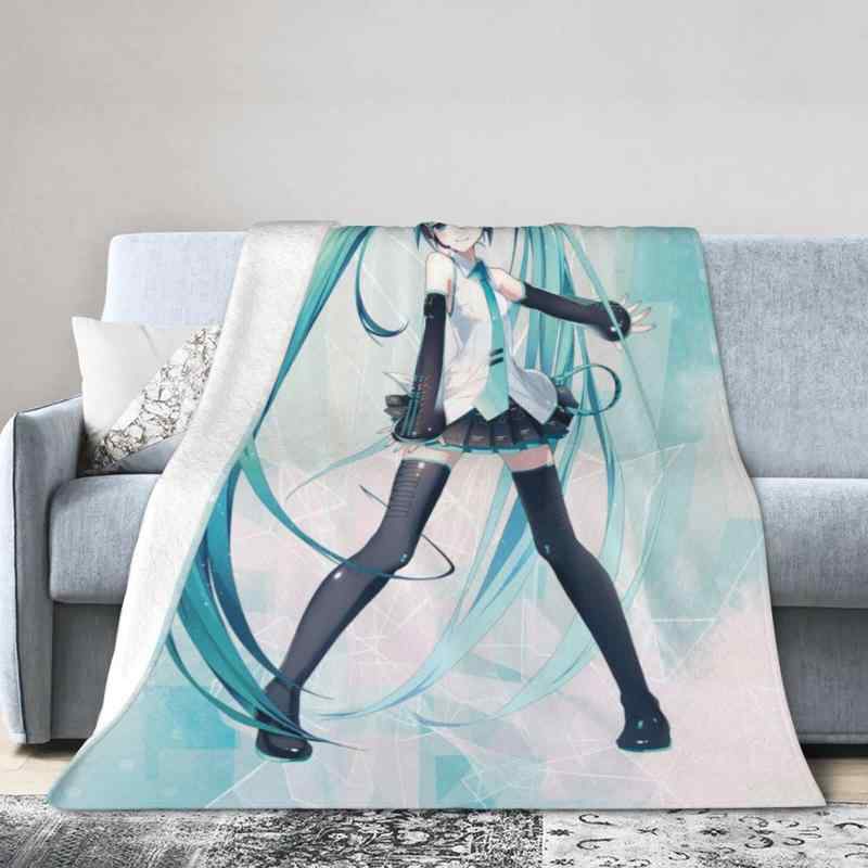 JMI 初音 ミク ブランケット フランネル ふんわりおしゃれ毛布オールシーズン 洗える 50"x40"