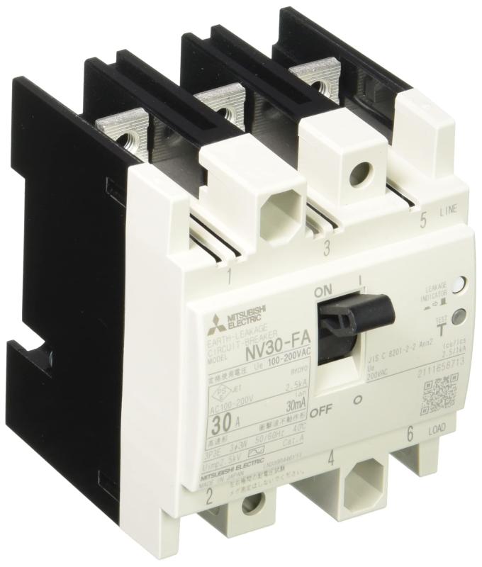 三菱電機 漏電遮断器 FAシリーズ 制御盤用 縦寸法72mm 簡易裏面配線 NV30-FA 3P 30A 100-200V 30MA 12,386円