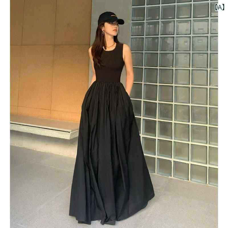黒お召しもの 成年者かっこいい レディース AITRCOCO ロング 風 黒いこと より良い お召しもの お上さん 夏 御前上等 凝った フレンチ ズボン吊り スコート