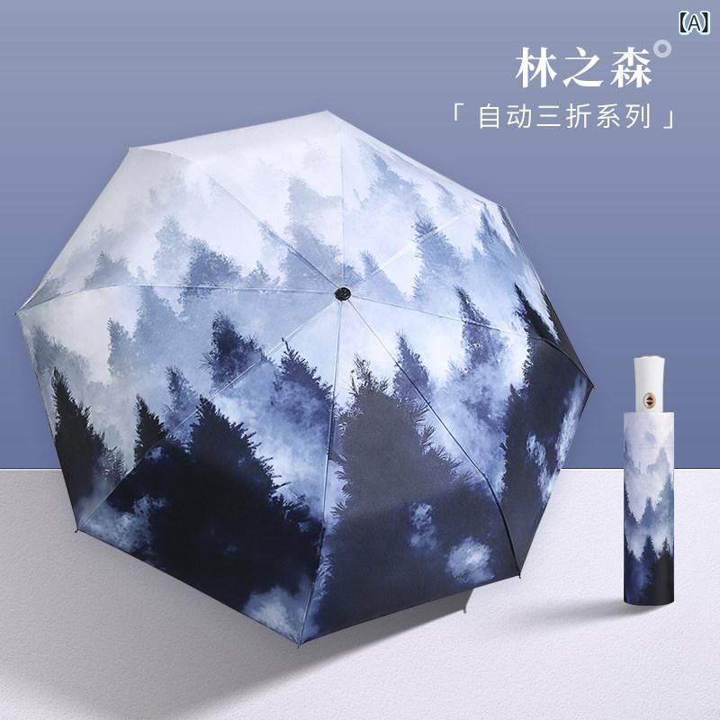 傘 レディース 兼用 Snow Castle 日傘全自動 折りたたみ 傘 男の子用 シンプル 晴 雨 兼用 日焼け防止 UV カット