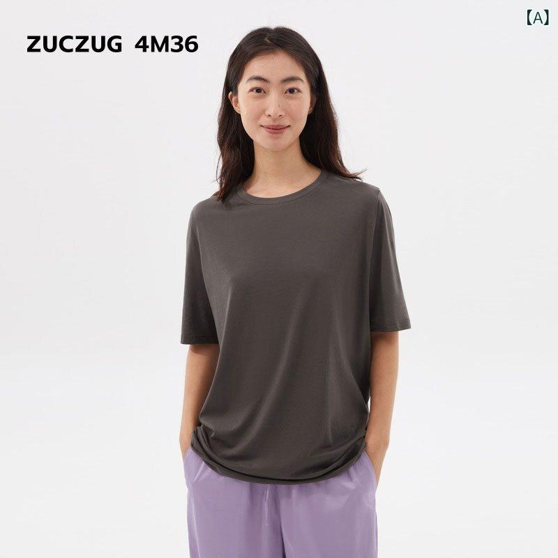心地よい レディース ティーシャツ 無地 ZUCZUG 4 M 36 夏 レディース 古典派音楽 マルチ 色つや 綿織物 編み物 ゆったり 半袖 ティーシャツ