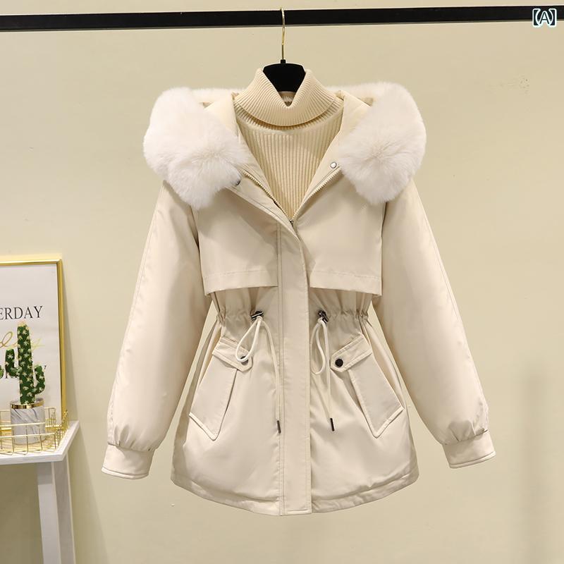 レディース パーカー マウンテン パーカー レディース ぬいぐるみ 厚手 綿 ジャケット 冬服 韓国 スタイル スモールダウン 綿の 服 シーズン