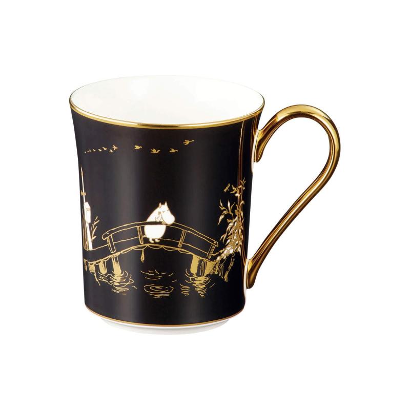 Noritake ノリ竹 コップ 395竓 ムーミン ムーミン谷のほうき星 1個 黒 ボーンチャイナ TG93656/N-090L