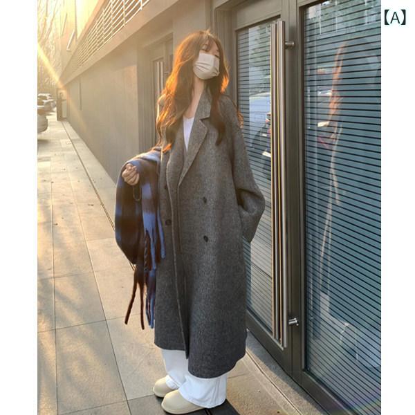 コート レディース ウール 女性用 ハイカット ダブルフェイス カシミヤコート エクステンデッド スタイル 秋冬 170 高級 スリム ウール コート 7,953円