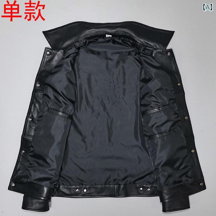 ライダースジャケット メンズ 今めかしい 軽々しく ウォッシュ 産業を 施した メンズ 最上層 シープレザー 上衣 か細い填まる 遊撃手 心地よい ジーンズ上衣 ヤン