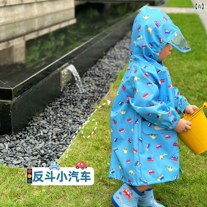 キッズ レインウェア かっぱ 子供用 レインコート 男の子と 女の子 大きい 子供 学生 幼稚園 ベビー 防水 スクール バッグ 学校へ