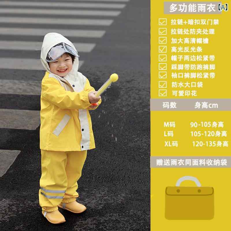 キッズ レインウェア かっぱ Chaoda 子供用 ワンピース レインコート 防水 オーバー オール 砂と 水の スーツ 男の子と 女の子 幼稚園 安吉 ゲーム セット