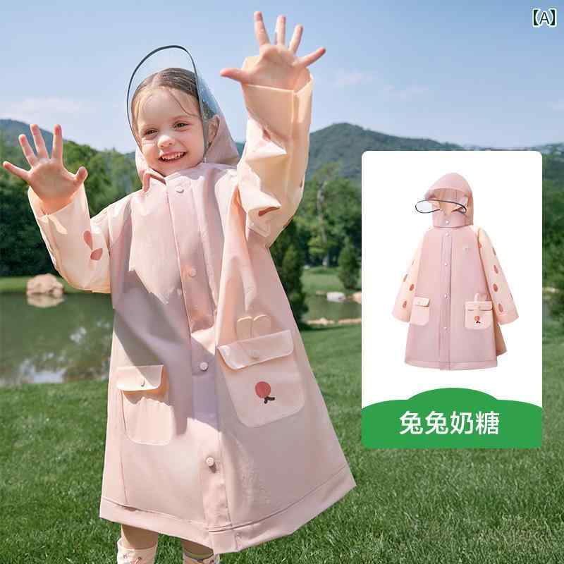 雨がっぱ キッズ レインウェア KK Tree 子供用 レインコート 男の子と 女の子 小学生 スクール バッグ 付き ベビー 幼稚園 学校な アウトドア用
