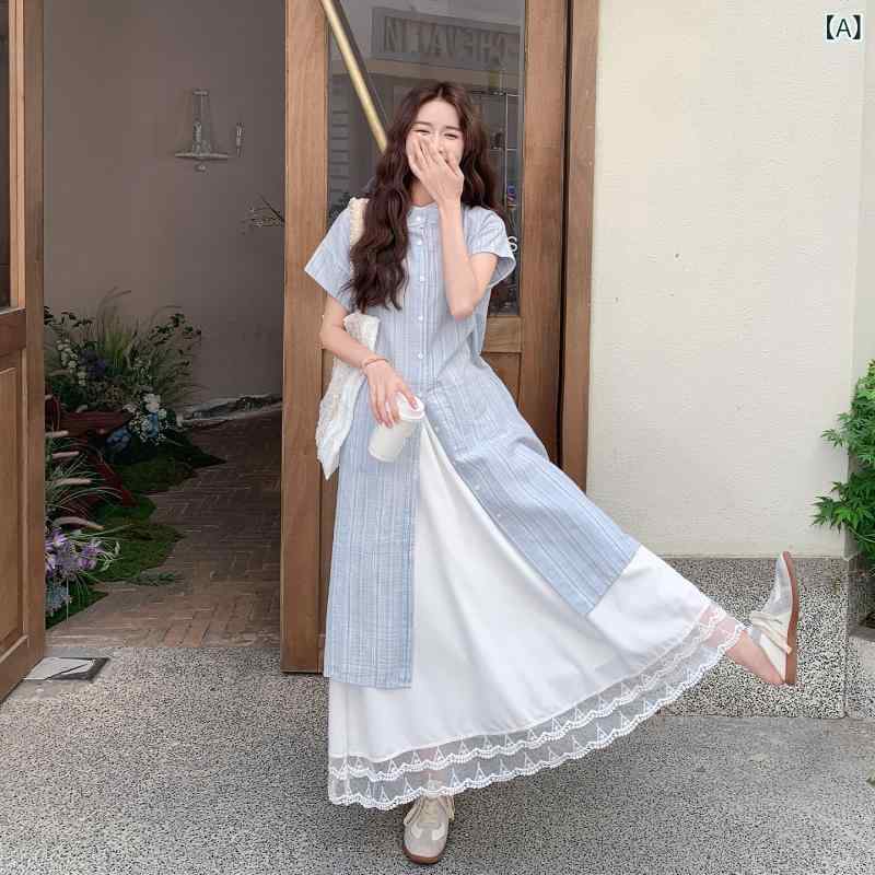 ロングプルオーバー お召しもの 雅びやか 青色縞模様 プルオーバー 度合い お召しもの 背広 レディース 2025 夏 熱っぽい 表現スタイル 年歳を 減らす 心地よい スコート 背広