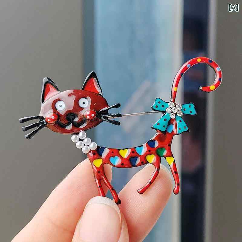 楽天市場】ヴィンテージアクセサリー 大きな猫 ねこ 猫ブローチ