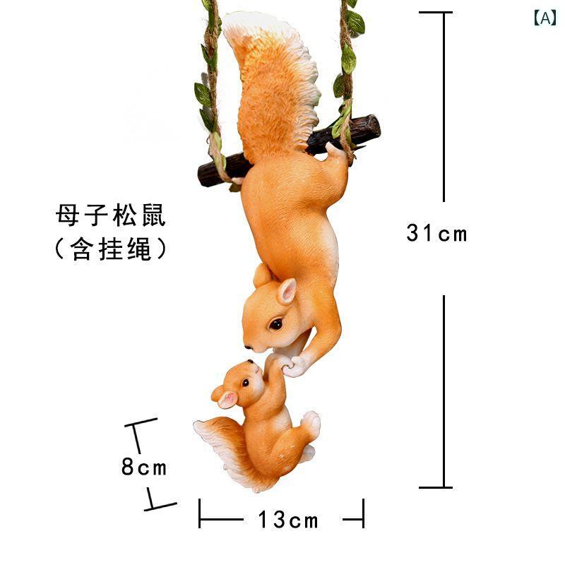 かわいい 飾り ガーデニング DIY ガーデン シミュレーション 動物 リス ウサギ 樹脂 装飾 ペンダント ガーデンフラワー ポット DIY