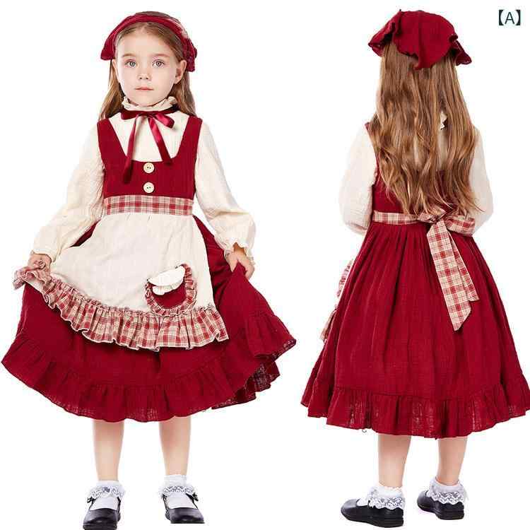 メイド服 マッチ 売りの 少女 劇 ロールプレイング 童話の キャラクター 子供用 メイド 服などの 衣装。