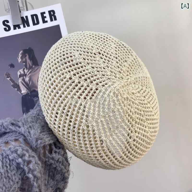 ベレー帽 おしゃれな レディース YINER SARA 通気性 スパンコール ベレー 帽 夏の 万能 ペインター ハットな|LAONsChoice