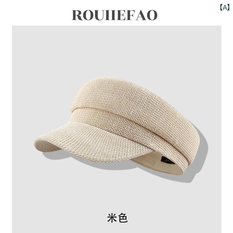 ベレー帽 かわいい キャップ 夏に 女性用 高級 薄型 通気性 フラット ハット 英国 風 レトロ 顔が 見える 小さい 八角形の 帽子 の ニュース ボーイ ベレー 帽