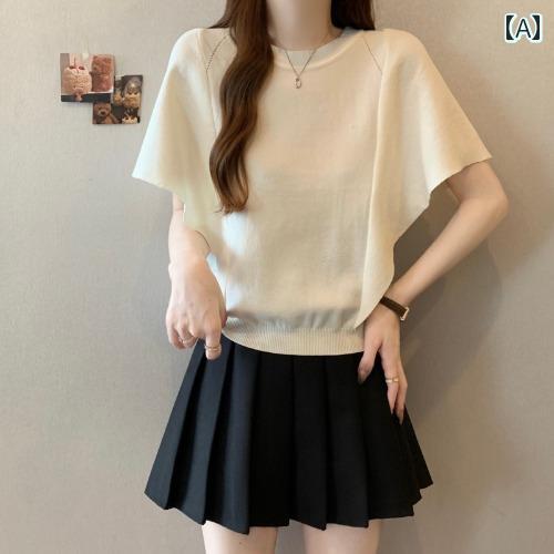 レディースパーカー 薄手 薄手 冷感 バット スリーブ ストレート ショルダー 半袖 Tシャツ 女性 2025 春夏 大きいサイズ mm 裾 ウエスト トップ