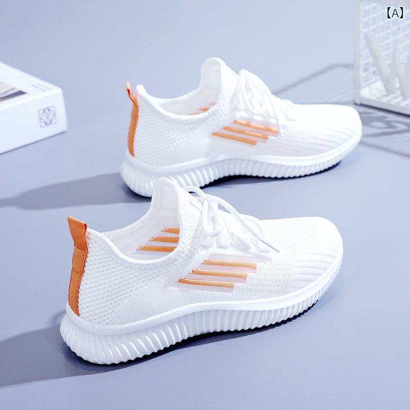 履き心地抜群 ウォーキングシューズ レディース 春の レディース オールド 布 靴 メッシュ 通気性 妊婦用 ソフト ソール 白靴 ゆったりした 滑り止め スポーツ カジュアル シューズ