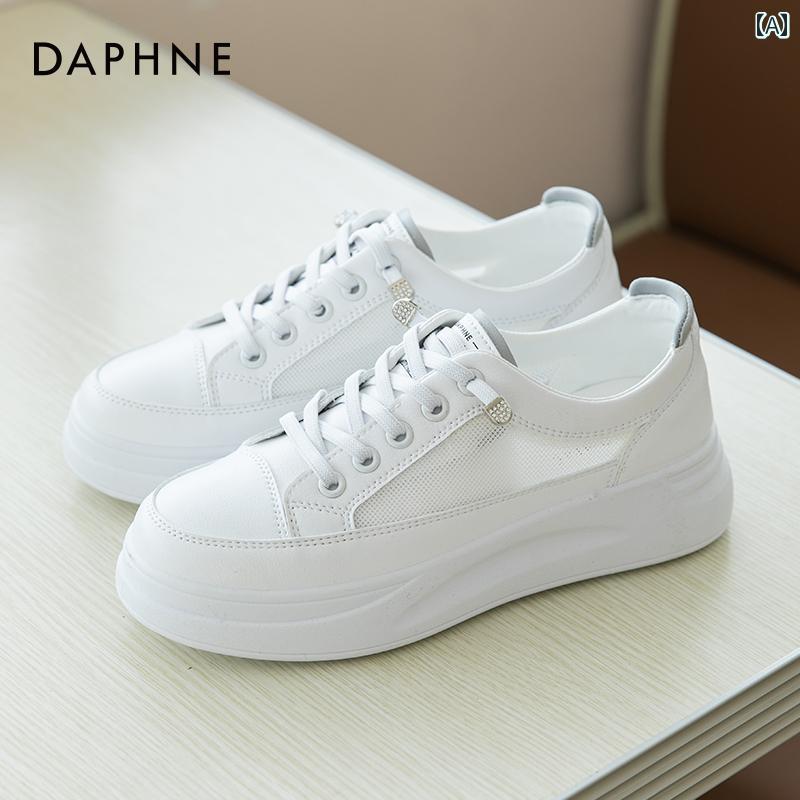 履き心地抜群 ウォーキングシューズ レディース Daphne 小さい 白い 靴の レディース 夏の 靴 厚底 高さ スポーツ カジュアル スニーカー｜LAONsChoice