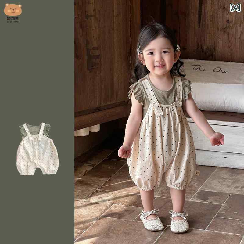 ベビー服 涼しい 快適 女児 夏用 ツーピース スーツ ベビー オーバー オール トップス Tシャツ ハイハイ 通気性 かわいい お出かけ 服 4,782円