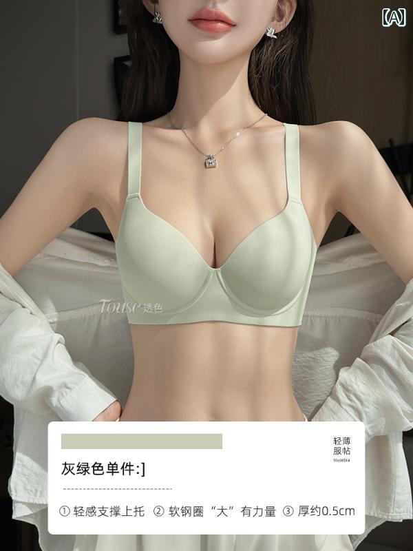 レディース ブラ フィット シームレス ビッグ バスト スモール 下着 レディース 薄型 ソフト スチール リング アンチ たるみ アッパーサポート 2025 調節可能 ブラジャー