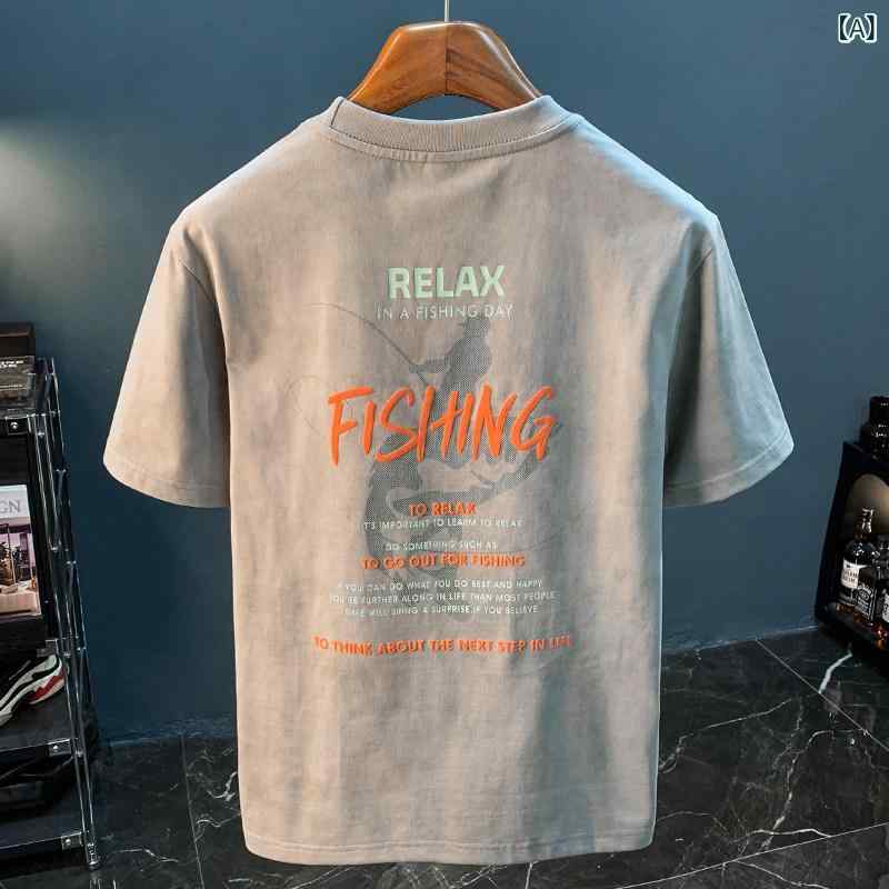 ワンポイント Tシャツ おしゃれ アメリカン 半袖 Tシャツ メンズ ヘビー プリント 夏 トップス カジュアル ドロップ ショルダー 服