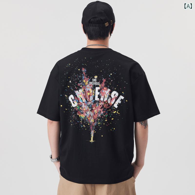ワンポイント Tシャツ おしゃれ の プリント メンズ 半袖 Tシャツ 2025 薄手 ゆったり カジュアル ラウンドネック
