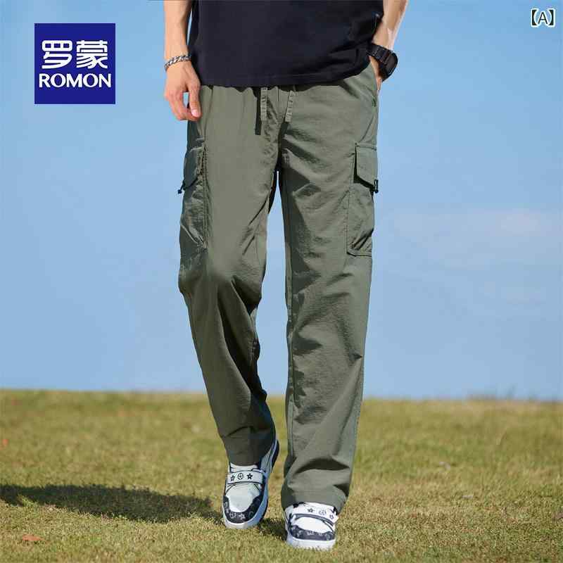 ストレートパンツ カジュアル シック ロモン カジュアル パンツ メンズ 春夏 薄手 2025 ストレート ゆったり 速乾 オーバー オール 登山 ロング 6,363円
