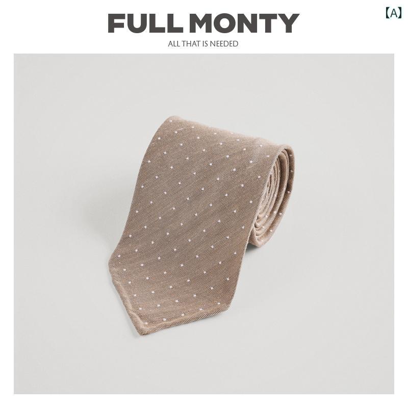 ネクタイ ビジネス メンズ FULL MONTY マルベリー シルクネクタイ メンズ カーキ ドット 結婚式 新郎 スーツ シャツ 襟 アクセサリー