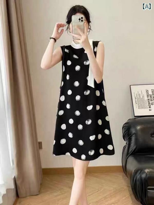 ドット 水玉 ワンピース 25 夏の 軽い ハイエンド フランス のの ドットの リボンの ドレス お姫様の 毎日の ファッション スリム 背の 高さ