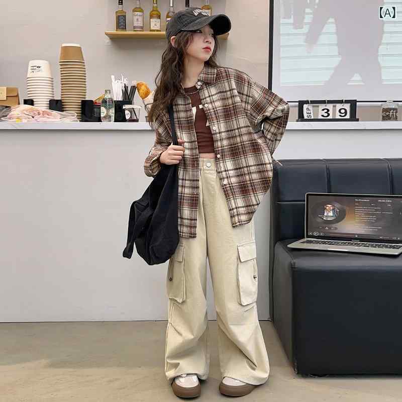 キッズ ブラウス 女の子用 女の子 チェック シャツ 韓国 春秋 スタイル 2025 子供の おしゃれな 春服 初秋 トップス