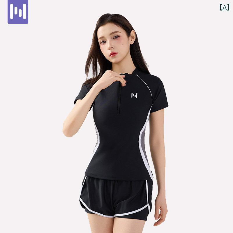 水着 ショートパンツ レディース 女性用 ツーピース 水着 2025年 新型 高級 黒 スポーツ 保守的 着 痩せ 腹 カバー 温泉