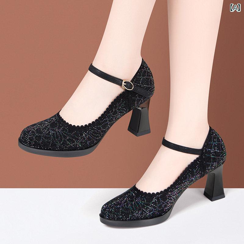 レディース パンプス 雅びやか 瀬戸もの 御召しもの キャットウォーク ハイヒール シングル バックル ゴールド 華燭の典シューズ 厚底 ホンブルグ帽 気魂 全能 疲れにくい 足に 好いたらしい まま母の