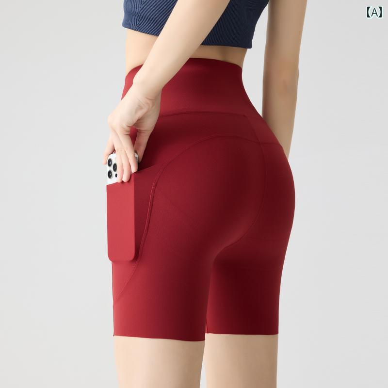 ヨガパンツ シャークパンツ レディース キャットマンの 七分丈 ヨガ パンツ 女性用 夏用 ハイウエスト ベリー シャーク バービー ショーツ 冷感 ボトム ポケット 安全