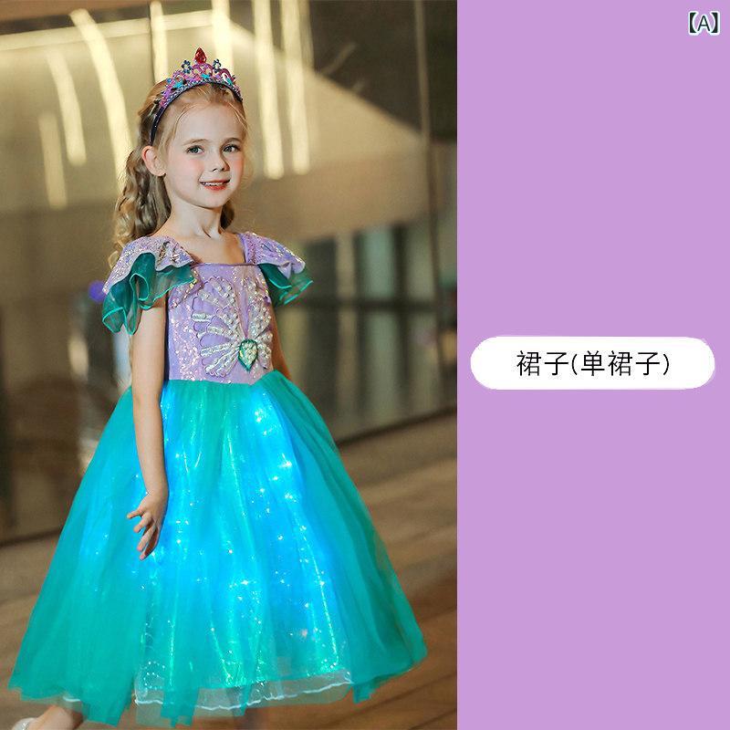 うしろ帯用 可愛らしい 人魚 マーメイドプリンセスドレス 赤ちゃん用 光る 服 しっぽ 砂浜 御召しもの 水泳着 うしろ帯 夏
