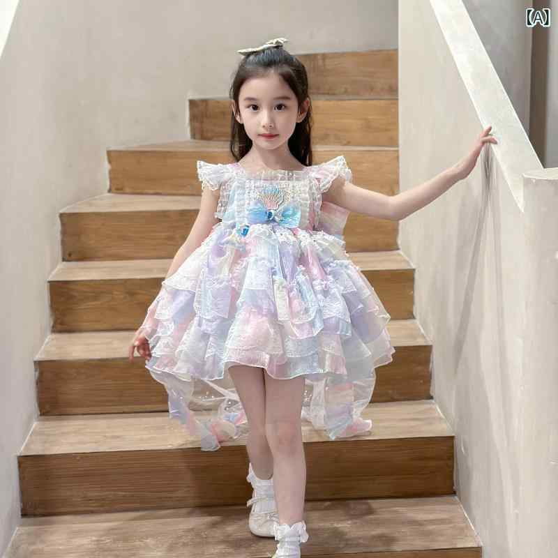 女の子用 かわいい マーメイド ロリータ ガールズ プリンセス ドレス 2025 オール シーズン 誕生日 子供用 マーメイド ガール パフォーマンス コスチューム