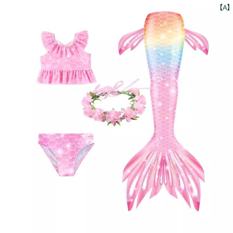 人魚 キッズ用 連合王国 次の タトゥーガールズ 人魚 水泳着 格好のいいな 小わっぱ用 ビキニ 尻っぽ 背広 キッズファッション-ドレス-キッズ・ベビー・マタニティ