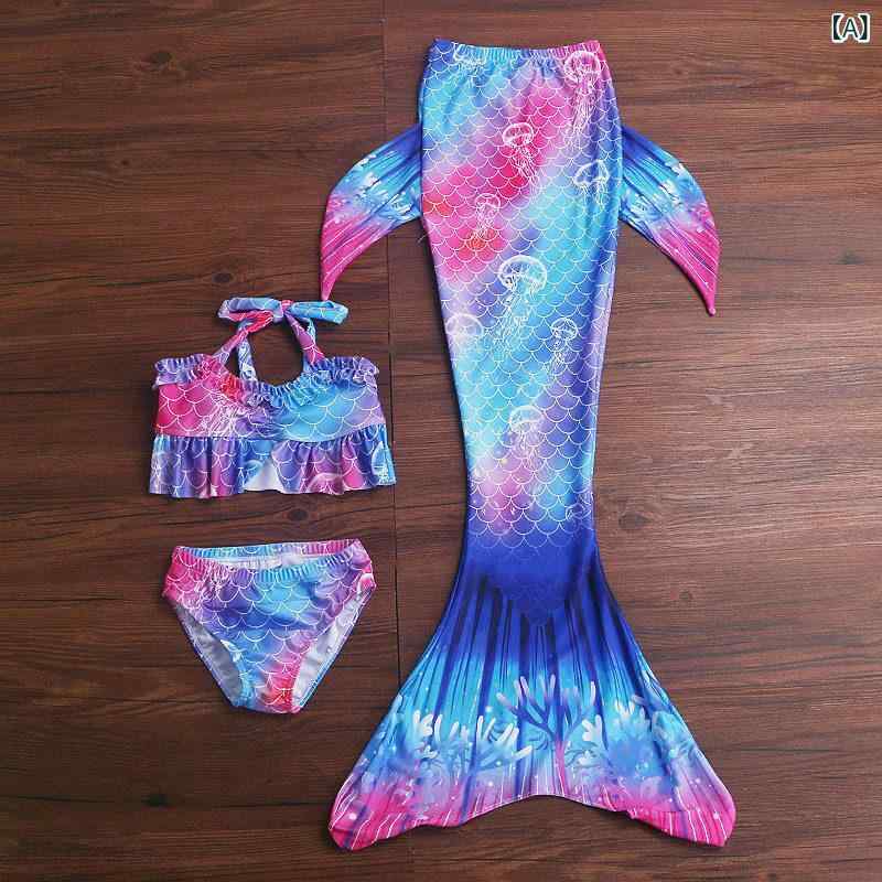 マーメイド キッズ用 子供用 マーメイド 服 プリンセス ドレス 女の子用 テール 水着 美しい 温泉