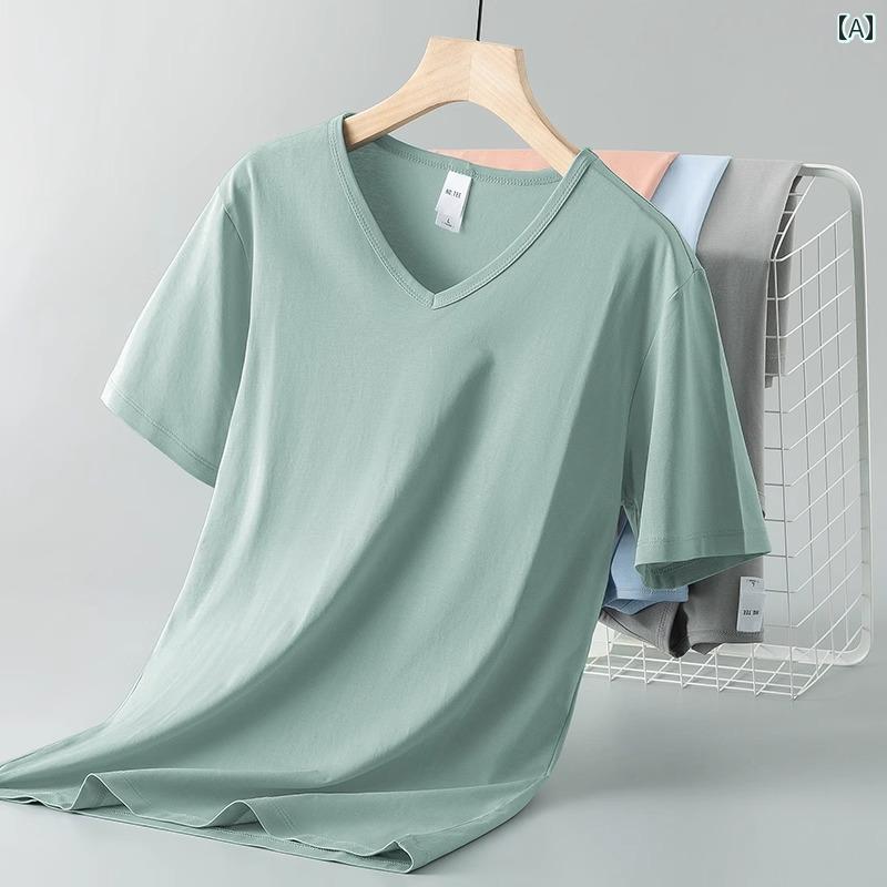無地 Tシャツ 着やすい モーダル 冷感 半袖 Tシャツ メンズ 2024 夏の Vネック 無地 涼しい 通気性 速乾 メンズスタイル｜LAONsChoice 8,294円