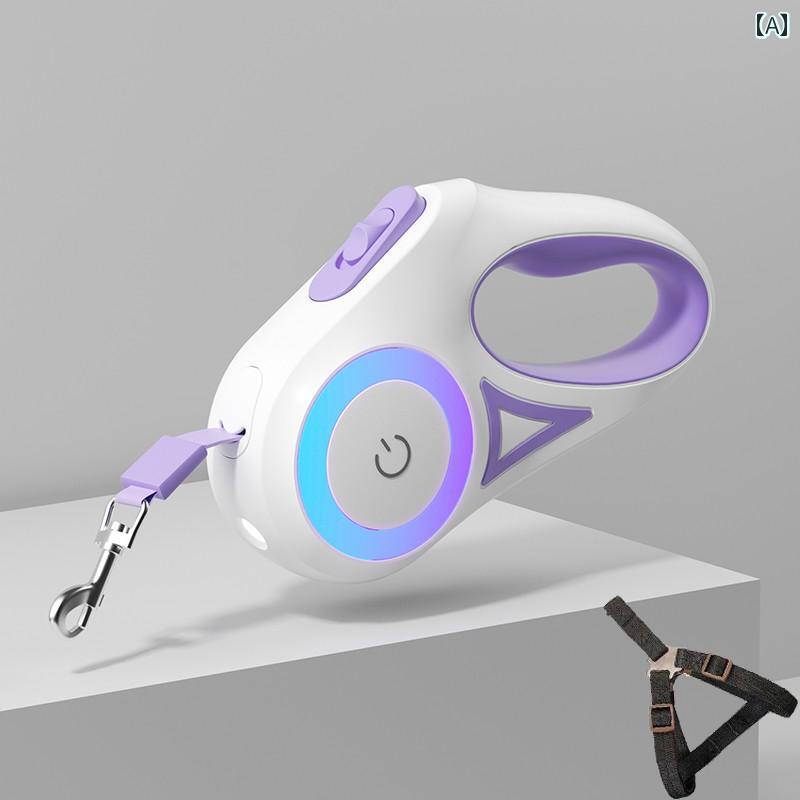 ハーネスリード 犬用品 犬 牽引 ロープ 自動 巻き 取り 式 犬用 ウォーキング チェーン 小型 中型 コーギー ビション テディ ペット 用品