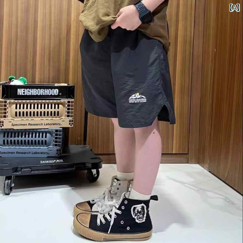 子供用 ショートパンツ スモーキーグレーの クールな 男の子と 女の子 速乾 ショート パンツ 25 夏 山 アウトドア レジャー ライト