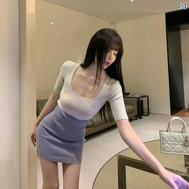 きつい スコート レディース Liuu Xixi 春夏 亭主もち用 フレンチ 編み物 対照 御召しもの 編み目 酉の方角 予防医学 半袖 御居処 スコート