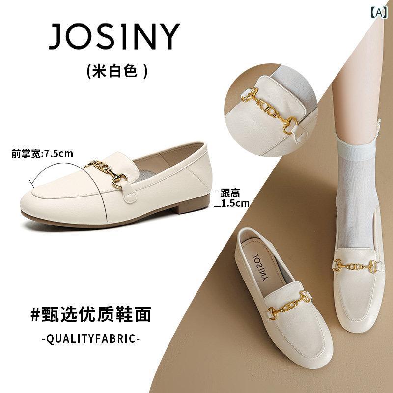 置き目毛革 シューズ レディース Zoshiniの 真っ白い 置き目毛革 亭主もち用 2025 歳月 なめし革シューズ 一 踏み段 フレンチ シングル シューズ