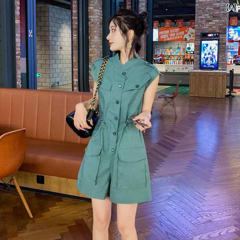 ワンピース スーツ エレガント 作業着 ジャンプスーツ 女性用 夏 2025 スリム ワイド レッグ パンツ 小さい サイズ 年齢を 感じさせにくい
