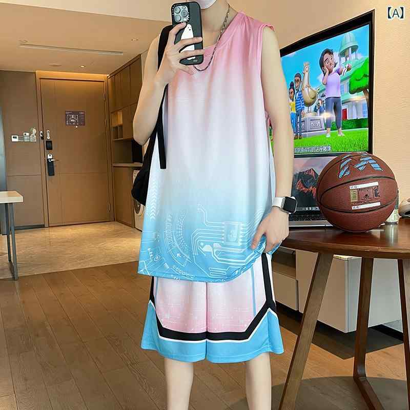メンズ バスケットボール ウェア 大きい 子供用の 男子 バスケットボール ユニフォーム スーツ 速乾の 冷感 競技 トレーニング 中学生用 ベスト ジャージ