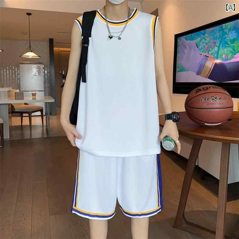メンズ バスケットボール ウェア バスケットボール スーツ メンズ ノースリーブ Tシャツ 夏 競技 トレーニング スポーツ 速乾 ベスト 2025