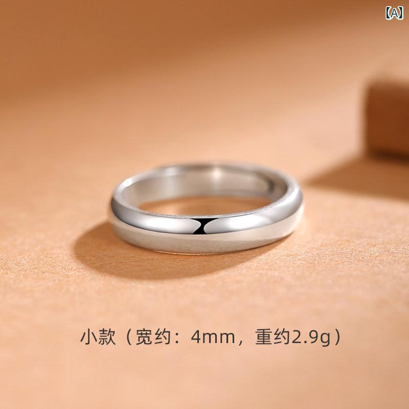 指輪 リング メンズ Luotai 古風 銀細工 師 999 スター リング シルバー プレーン メンズと レディースの カップル ハイエンド メンズ 辰年