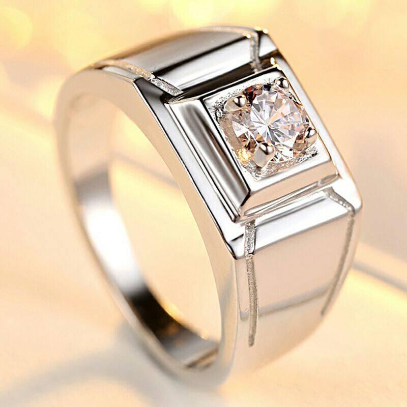 指環 輪っか メンズ PT 950 プラチナ 伝達ルート石ころ 輪っか 18 K ホワイトゴールドリング メンズ 韓国 流行り物 50 尖んがり モ アッサ ナイト爵 メンズ輪っか 刻みつける
