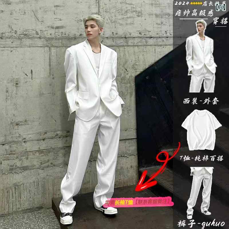 背広 セットアップ メンズ 御前上等 感 漂う 白の 色合い メンズ背広 結納 お召しもの 付き添い人の 成年者 釣りあい 感の ある メンズ スリー天下太平背広